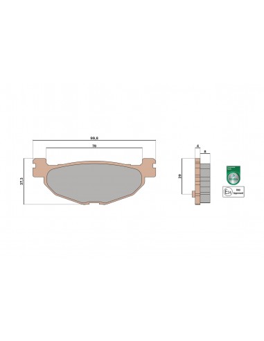 Plaquettes de frein AR MHR Metal fritté TMAX 500 04-11 Majesty 400